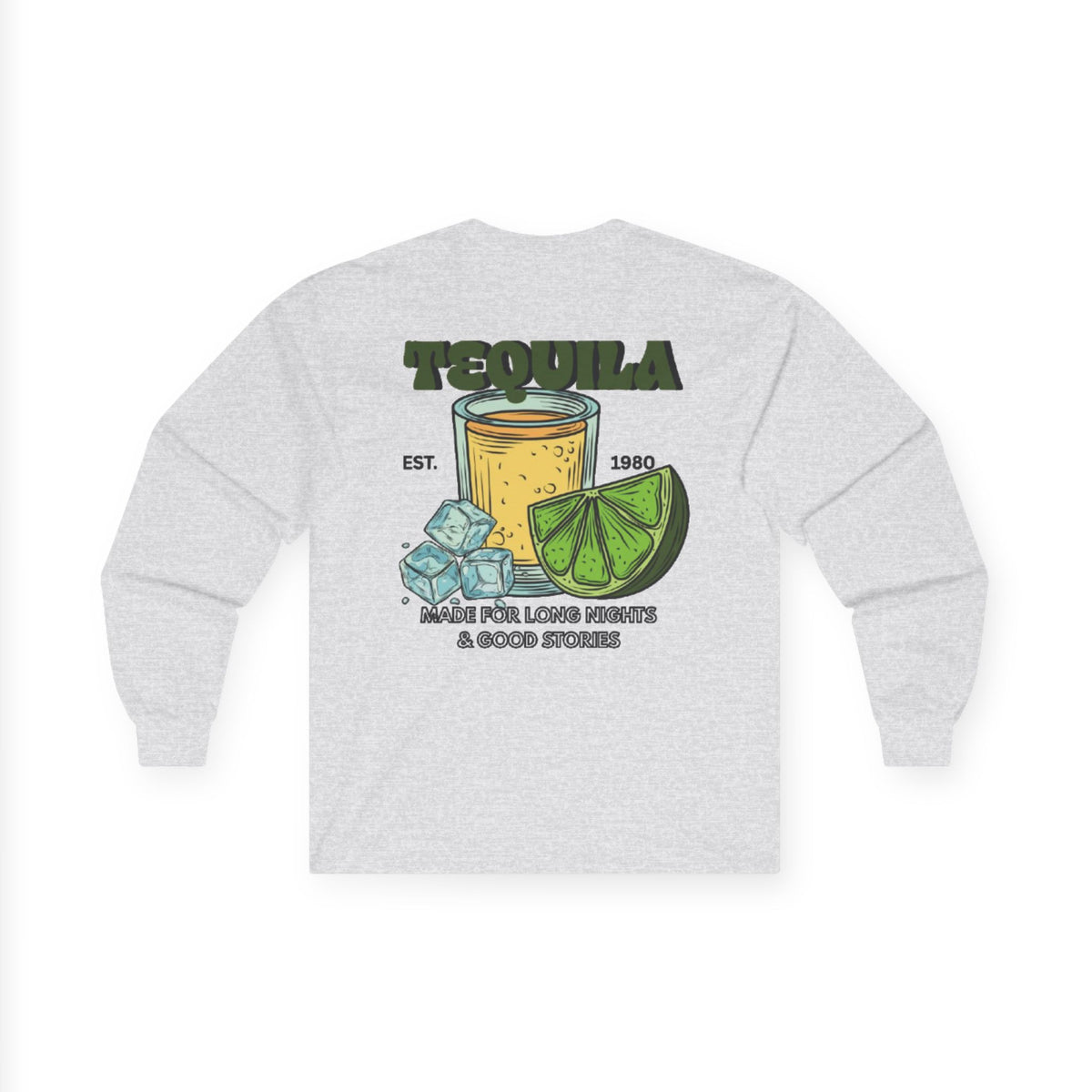 Tequila Lime Long-Sleeve T-Shirt | Vintage Men's Graphic Tee |