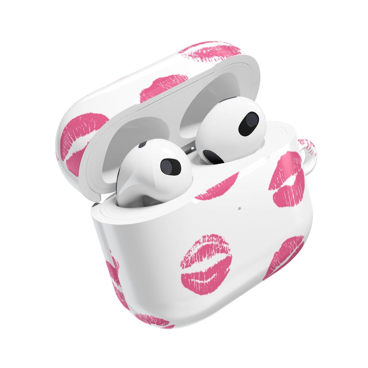 Pink Lipstick Kiss AirPod Case | Cute Glossy Romantic Earbud Cover |