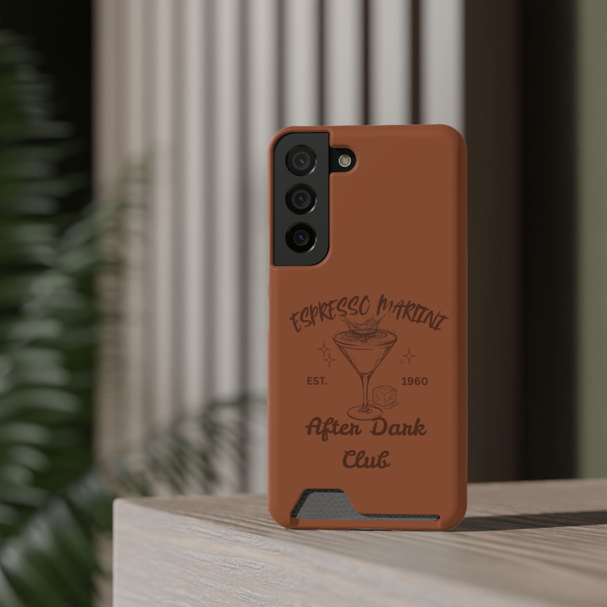 Espresso Martini After Dark Club Phone Case | Café Brown MagSafe Card Holder Case |