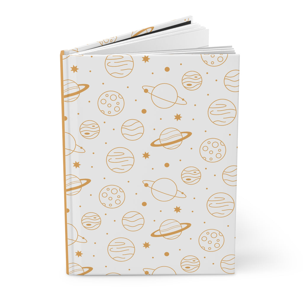 Gold Universe Hardcover Journal | Celestial Planets & Stars Notebook |