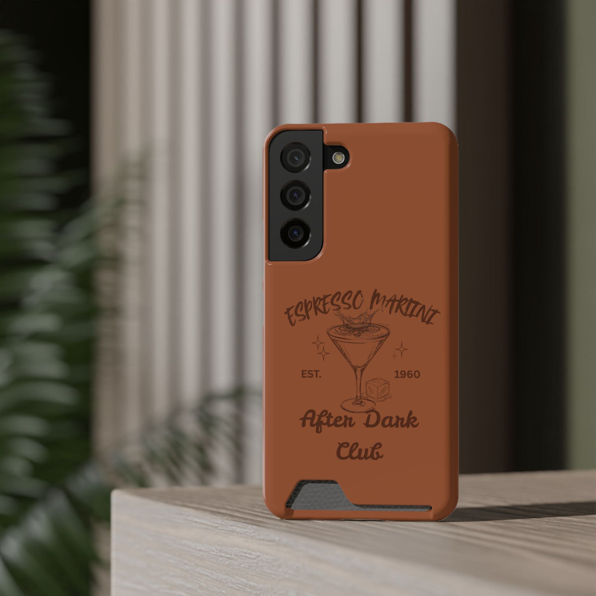 Espresso Martini After Dark Club Phone Case | Café Brown MagSafe Card Holder Case |