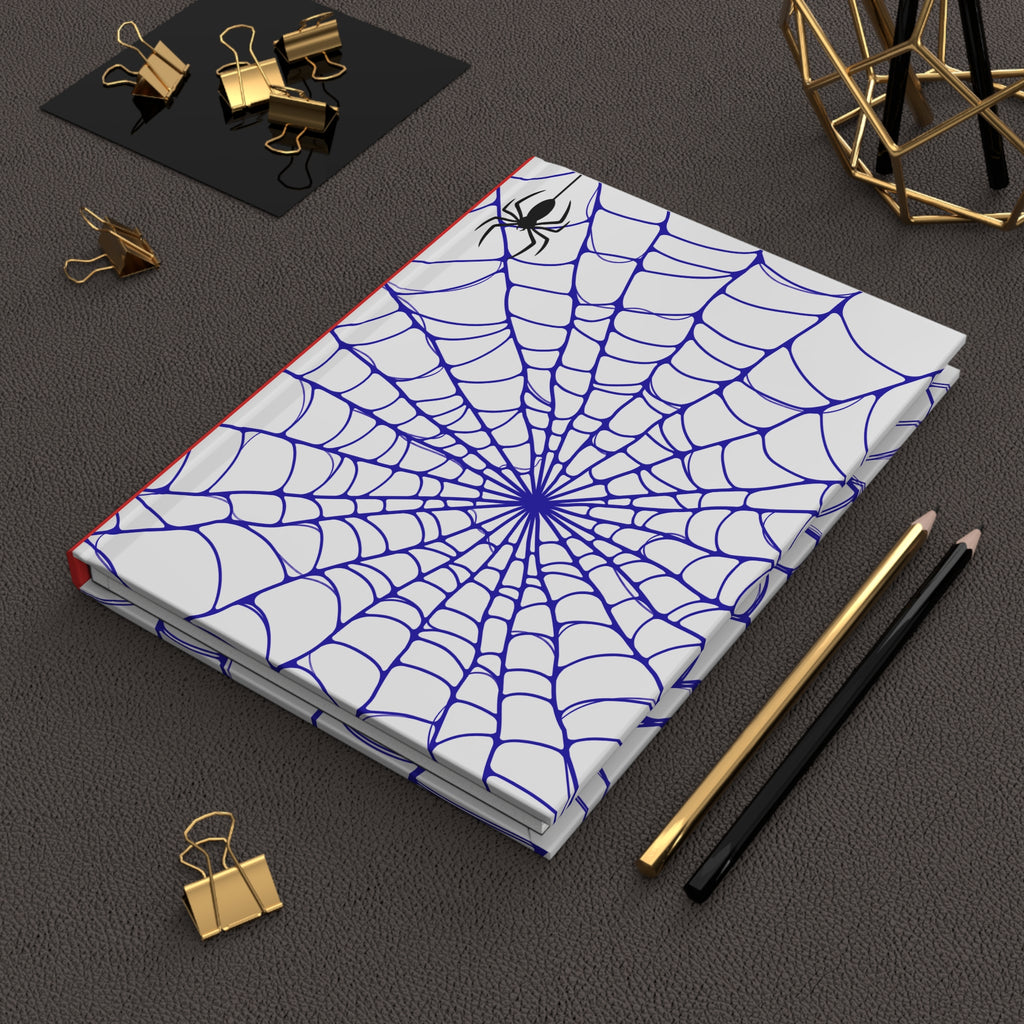 Spider Web Hardcover Journal | Blue, White & Red Web Notebook | Kids’ Writing & Drawing Journal |