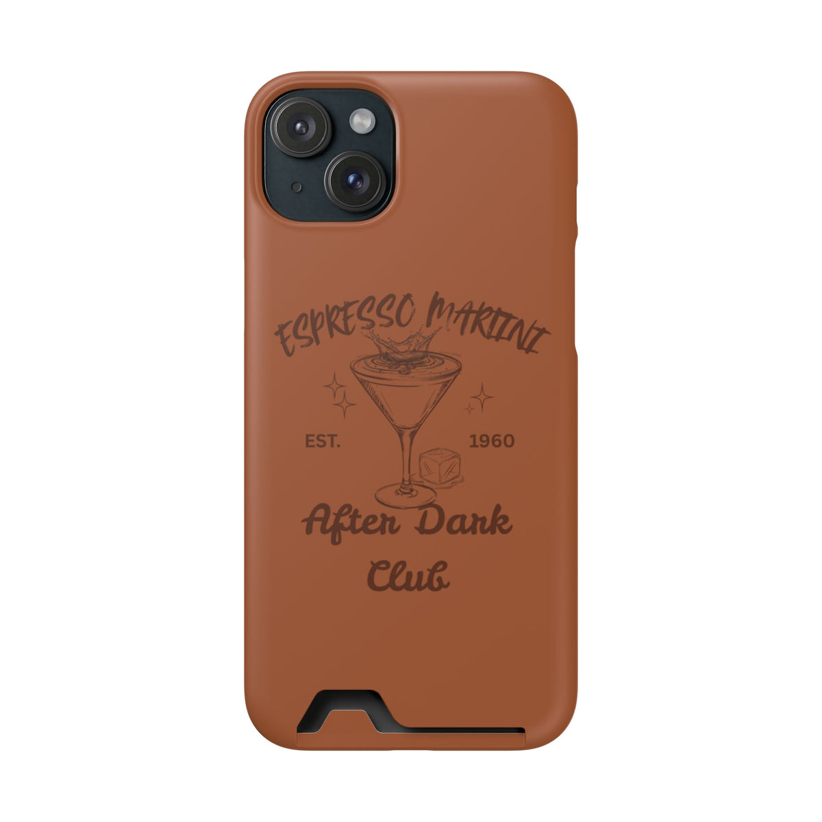 Espresso Martini After Dark Club Phone Case | Café Brown MagSafe Card Holder Case |