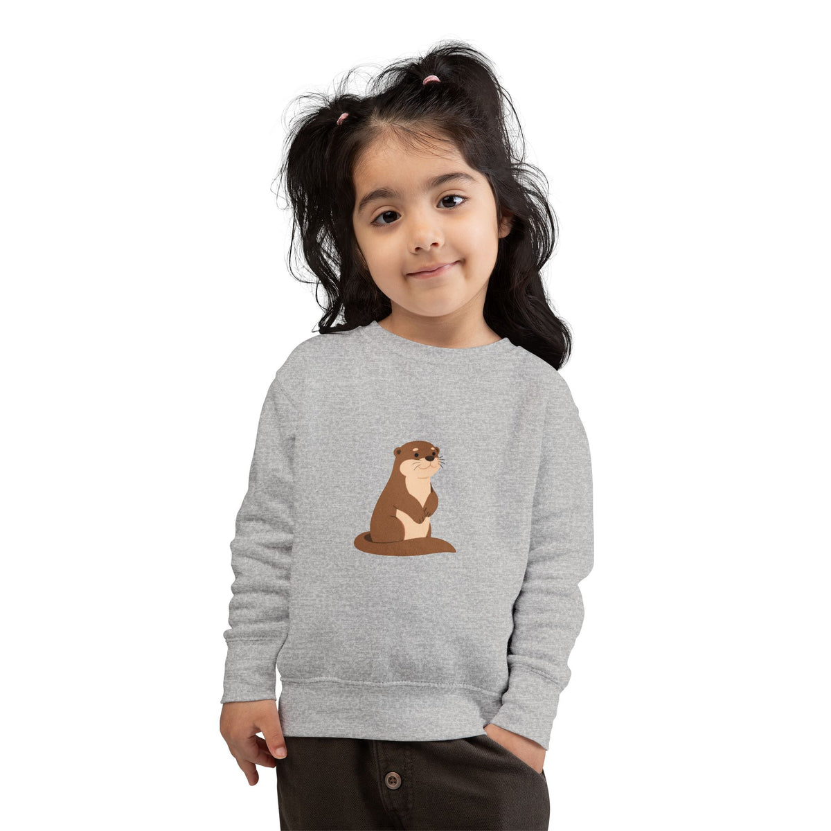 Sweat-shirt loutre mignon pour tout-petits | Pull adorable animal des bois pour enfants | Haut loutre douillet |