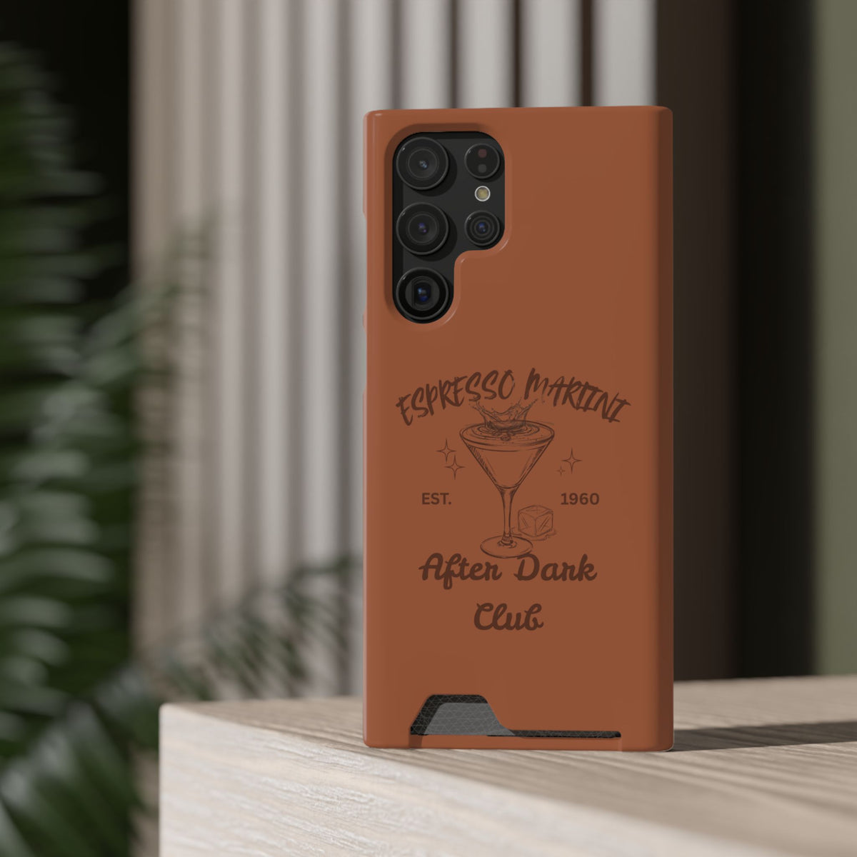 Espresso Martini After Dark Club Phone Case | Café Brown MagSafe Card Holder Case |