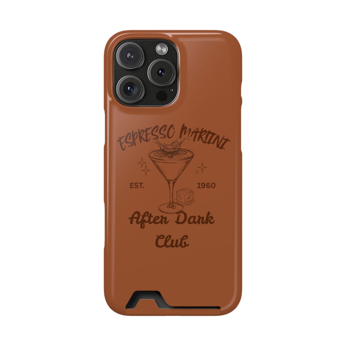 Espresso Martini After Dark Club Phone Case | Café Brown MagSafe Card Holder Case |