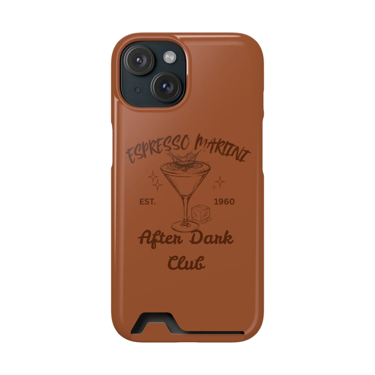 Espresso Martini After Dark Club Phone Case | Café Brown MagSafe Card Holder Case |