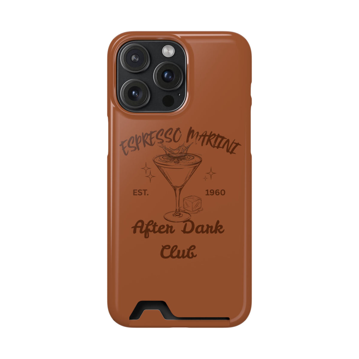 Espresso Martini After Dark Club Phone Case | Café Brown MagSafe Card Holder Case |