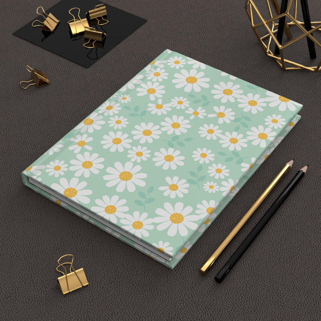 Mint Daisy Hardcover Journal | Floral Lined Notebook | Cute Garden-Inspired Writing Journal |