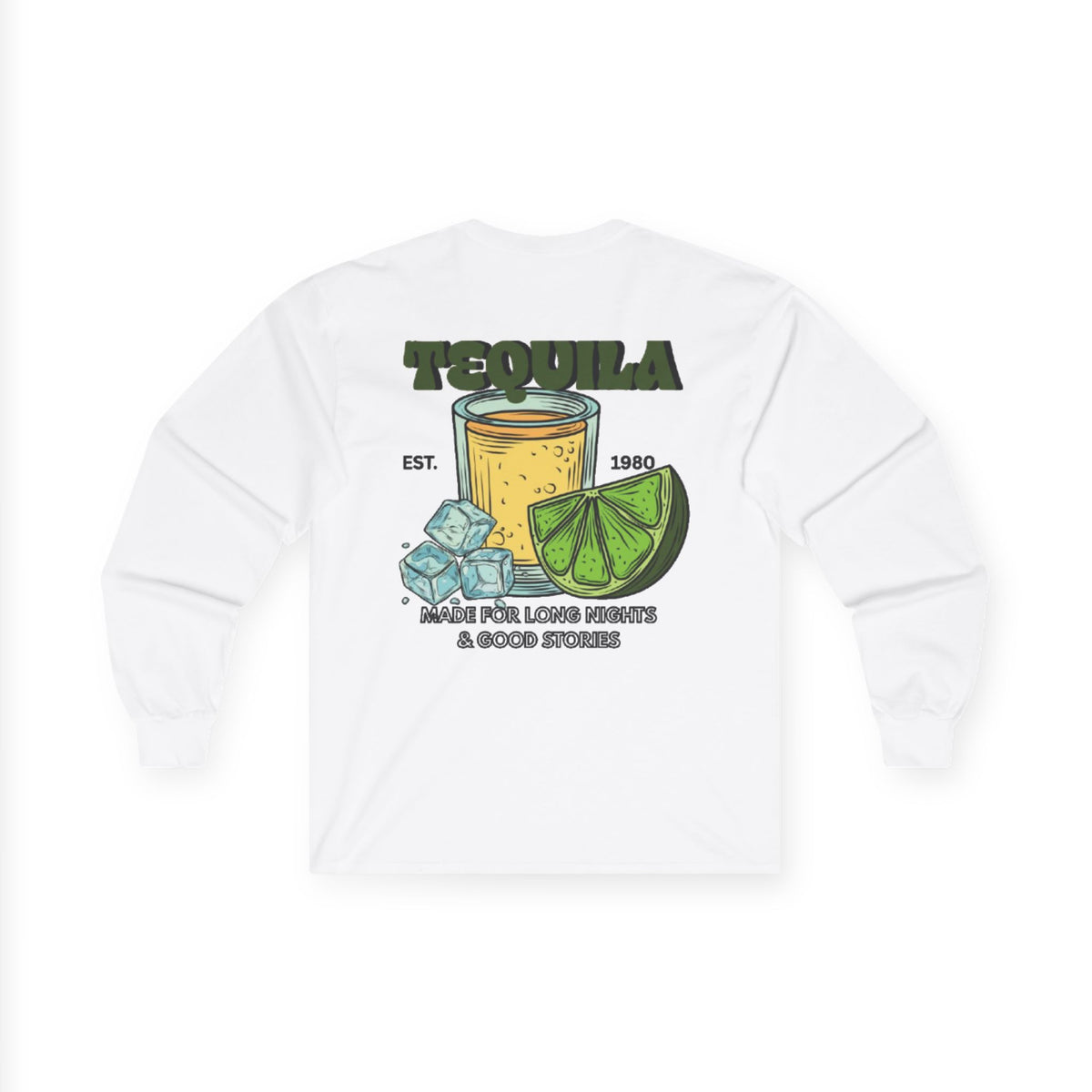 Tequila Lime Long-Sleeve T-Shirt | Vintage Men's Graphic Tee |