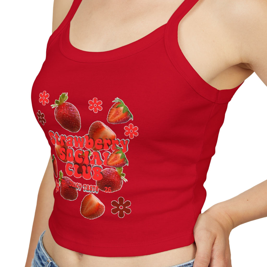 Strawberry Blossom Tank Top | Fitted Spaghetti Strap Summer Top | Women's