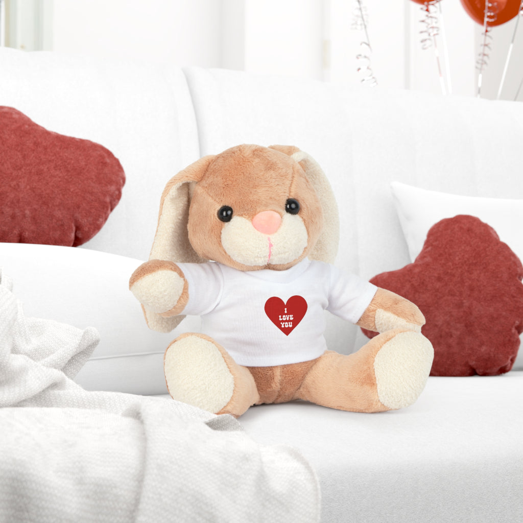 Peluche "Je t'aime" en forme de cœur