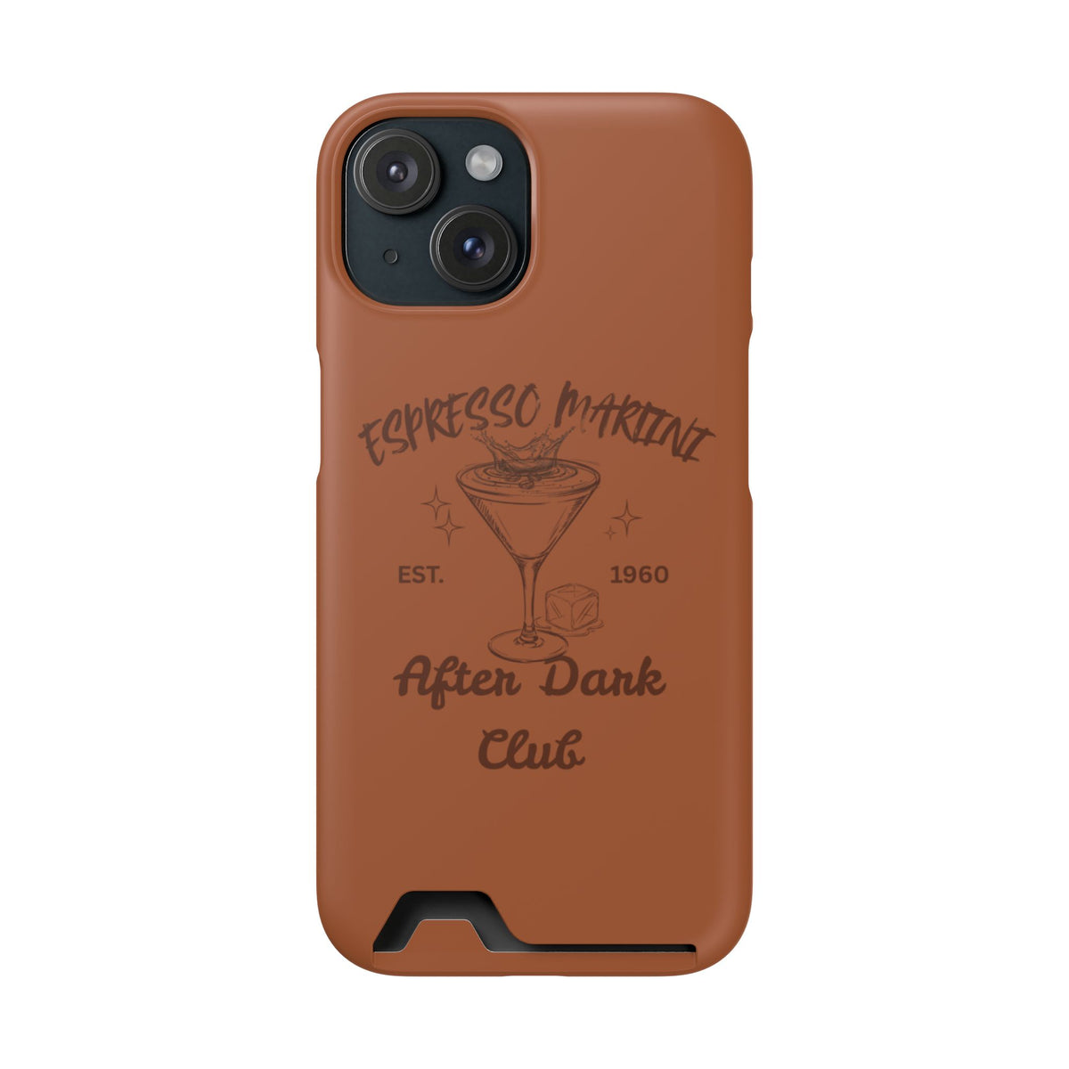 Espresso Martini After Dark Club Phone Case | Café Brown MagSafe Card Holder Case |