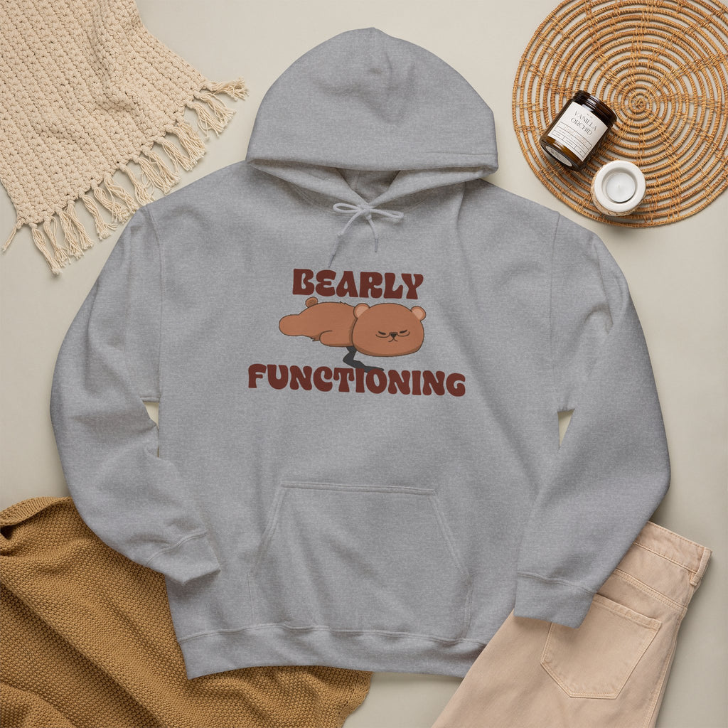 Sweat à Capuche "Bearly Functional" – Pull Douillet à Motif Ours Paresseux