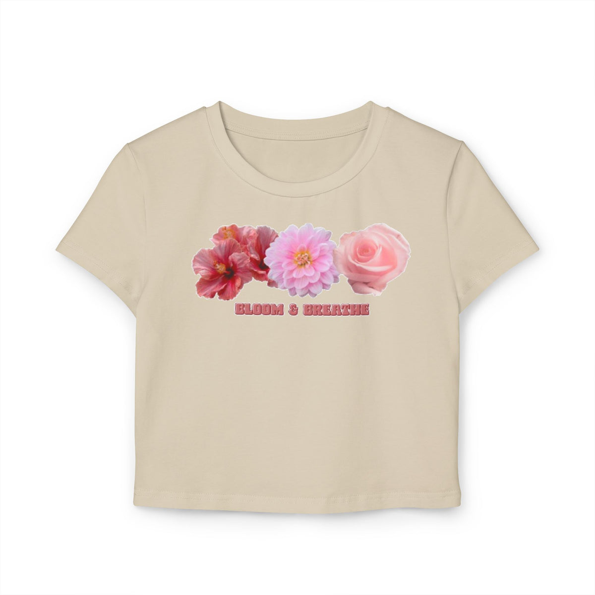 Blooming Flowers Baby Tee | Floral Cropped Organic Cotton T-Shirt |