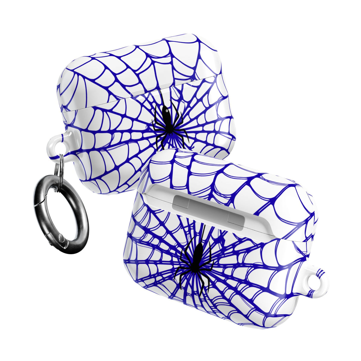 Web Pattern AirPod Case | Blue Web Comic-Inspired Earbud Cover | Glossy Protective Case |
