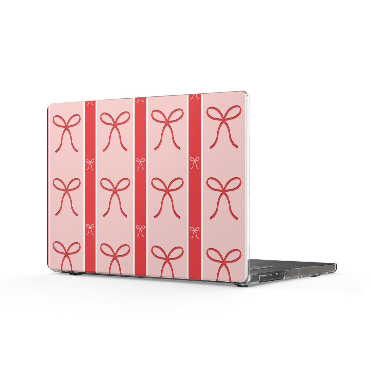Clear MacBook Case | Pink Bow & Ribbon Pattern Laptop Cover | Protective Case for MacBook Pro & Air |