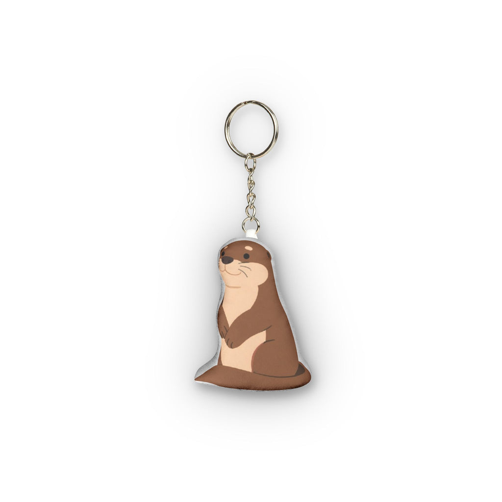 Porte-clés Loutre en Peluche Mignonne | Mini Breloque de Sac Double Face Animal | Cadeau Porte-clés Loutre Doux |