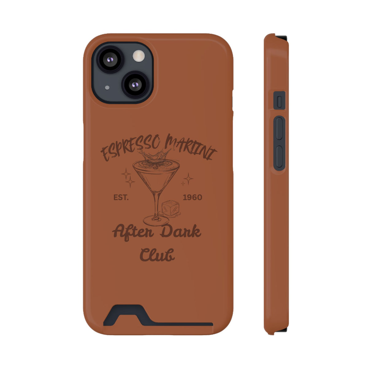 Espresso Martini After Dark Club Phone Case | Café Brown MagSafe Card Holder Case |