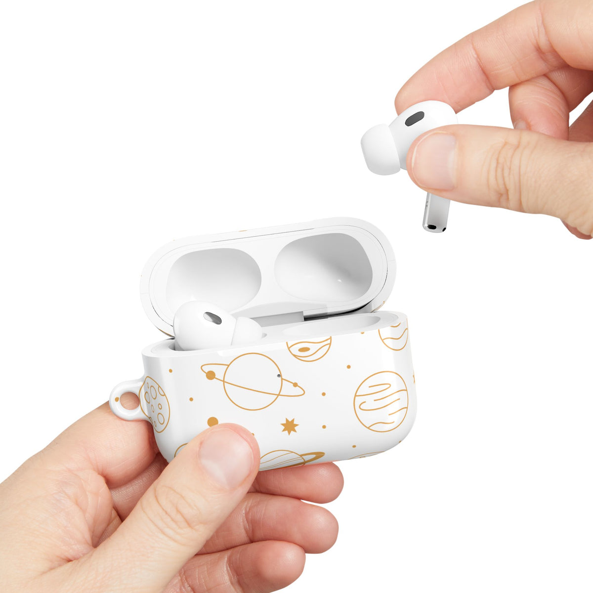 Celestial Planet AirPod Case | Cute Stars & Planets Protective Earbud Cover | Glossy Case |