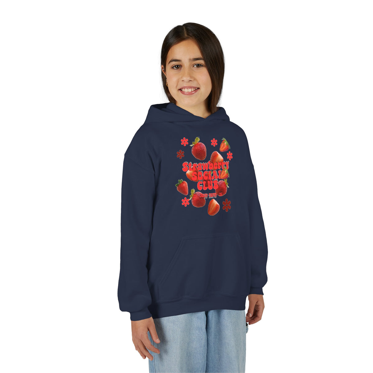Strawberry Youth Hoodie | Cute Berry Graphic Kids Pullover |