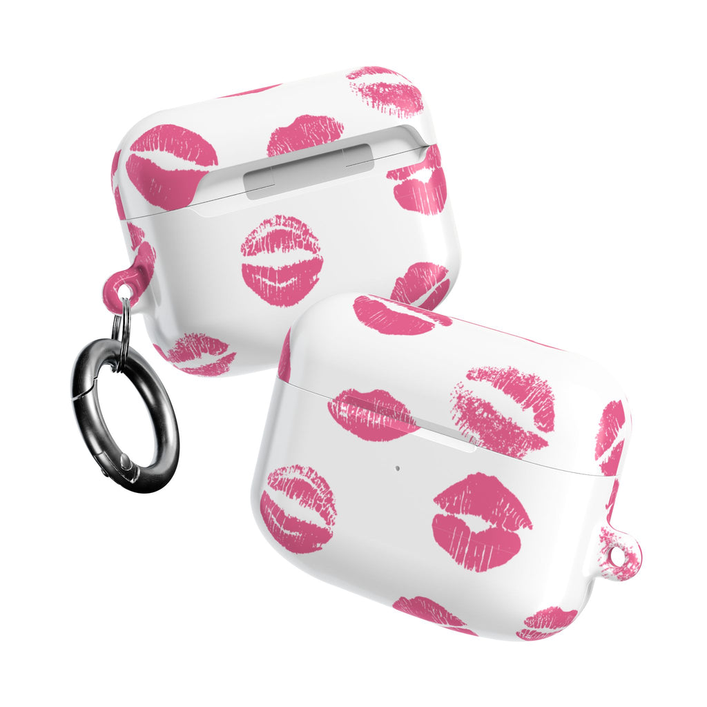 Pink Lipstick Kiss AirPod Case | Cute Glossy Romantic Earbud Cover |