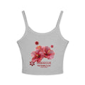 Hibiscus Bloom Tank Top | Tropical Floral Fitted Spaghetti Strap Top |