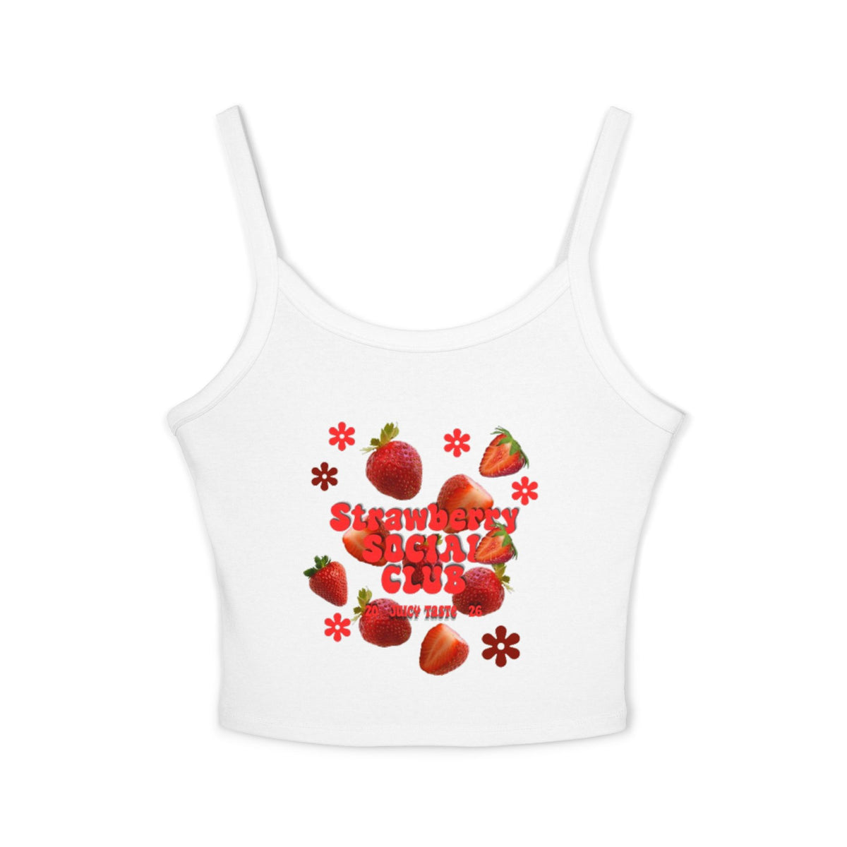 Strawberry Blossom Tank Top | Fitted Spaghetti Strap Summer Top | Women's