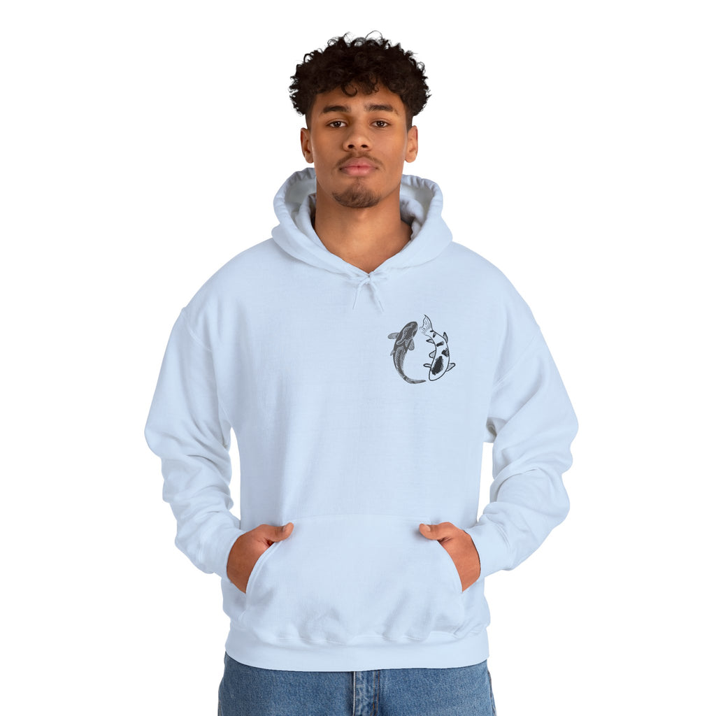 Koi Fish Balance Hoodie | Minimal Japanese-Inspired Graphic Sweatshirt | Unisex