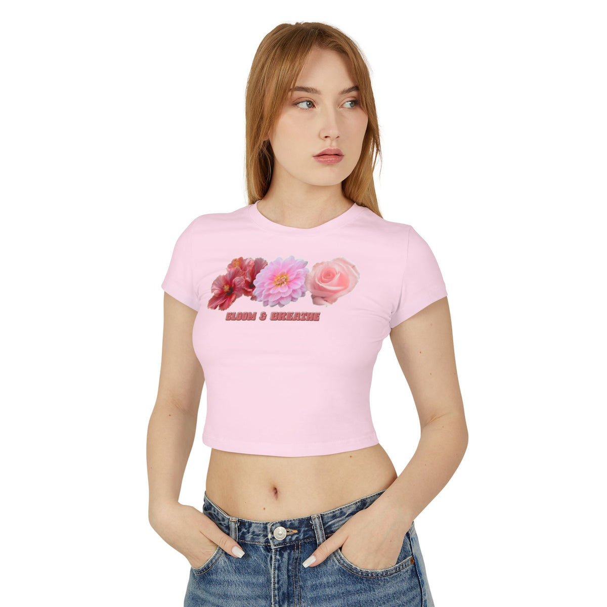 Blooming Flowers Baby Tee | Floral Cropped Organic Cotton T-Shirt |
