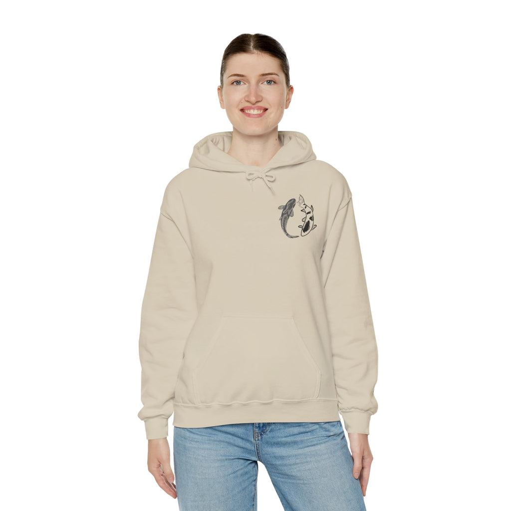 Koi Fish Balance Hoodie | Minimal Japanese-Inspired Graphic Sweatshirt | Unisex